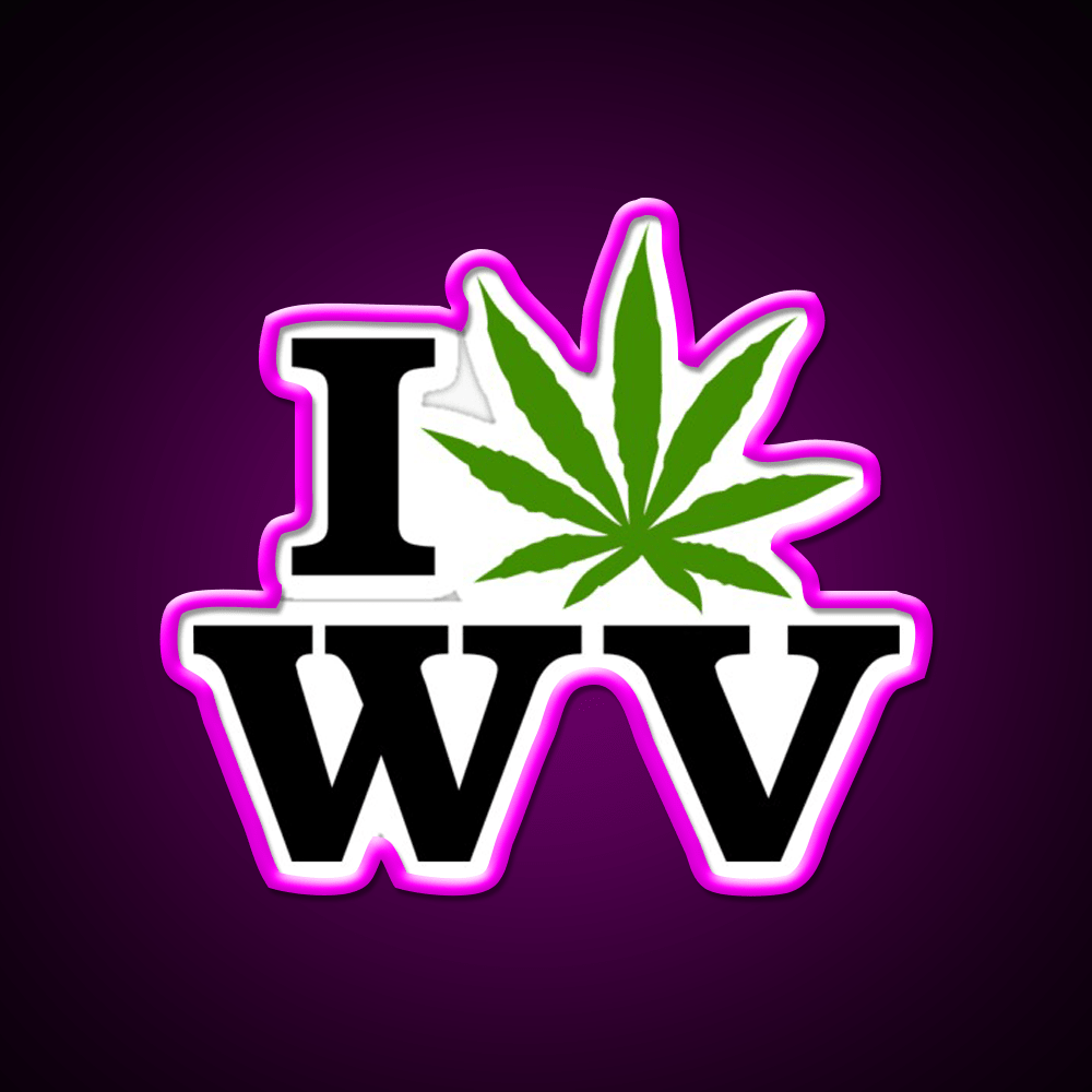 I Love West Virginia Weed Hemp Inspired Green Leaf Led Neon Sign Rgb Color - Shineneon