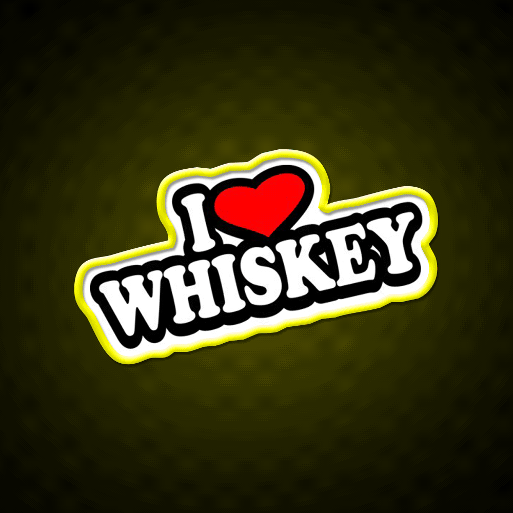 I Love Whiskey Drink Bar Led Neon Sign Rgb Color