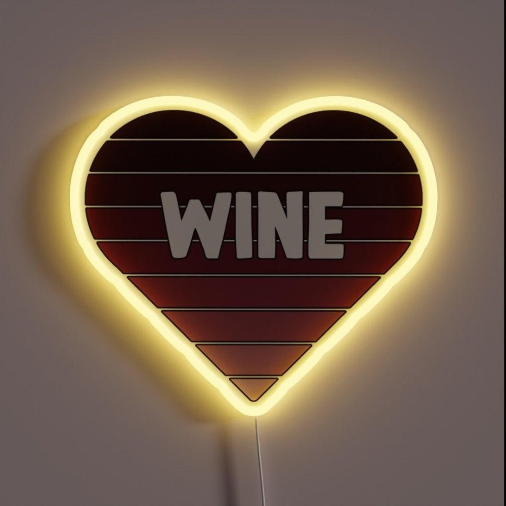 I Love Wine Heart Rgb Led Neon Sign - Shineneon