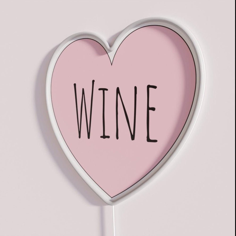 I Love Wine Heart Rgb Led Neon Sign Bar Decor - Shineneon