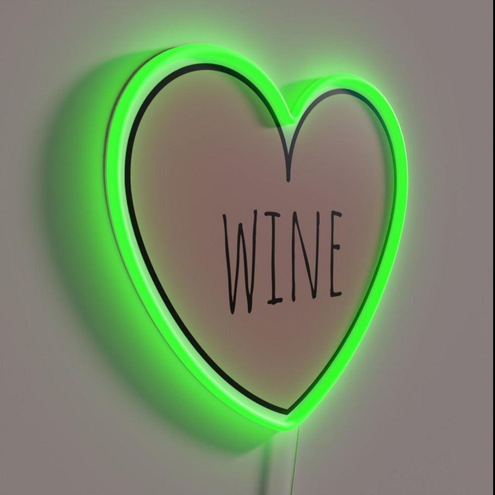 I Love Wine Pink Heart Rgb Led Neon Sign - Shineneon
