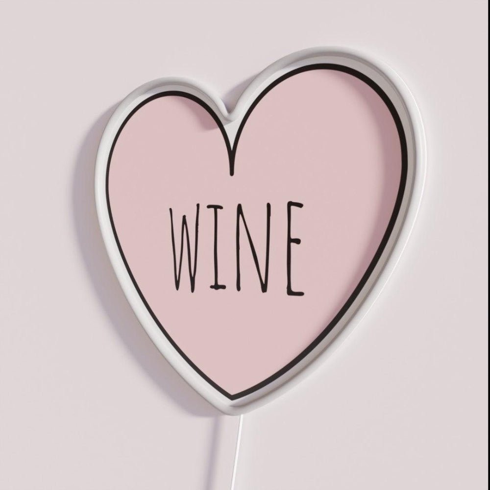 I Love Wine Pink Heart Rgb Led Neon Sign - Shineneon