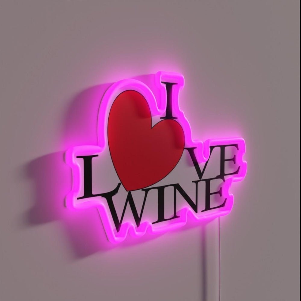I Love Wine Red Heart Rgb Led Neon Sign - Shineneon