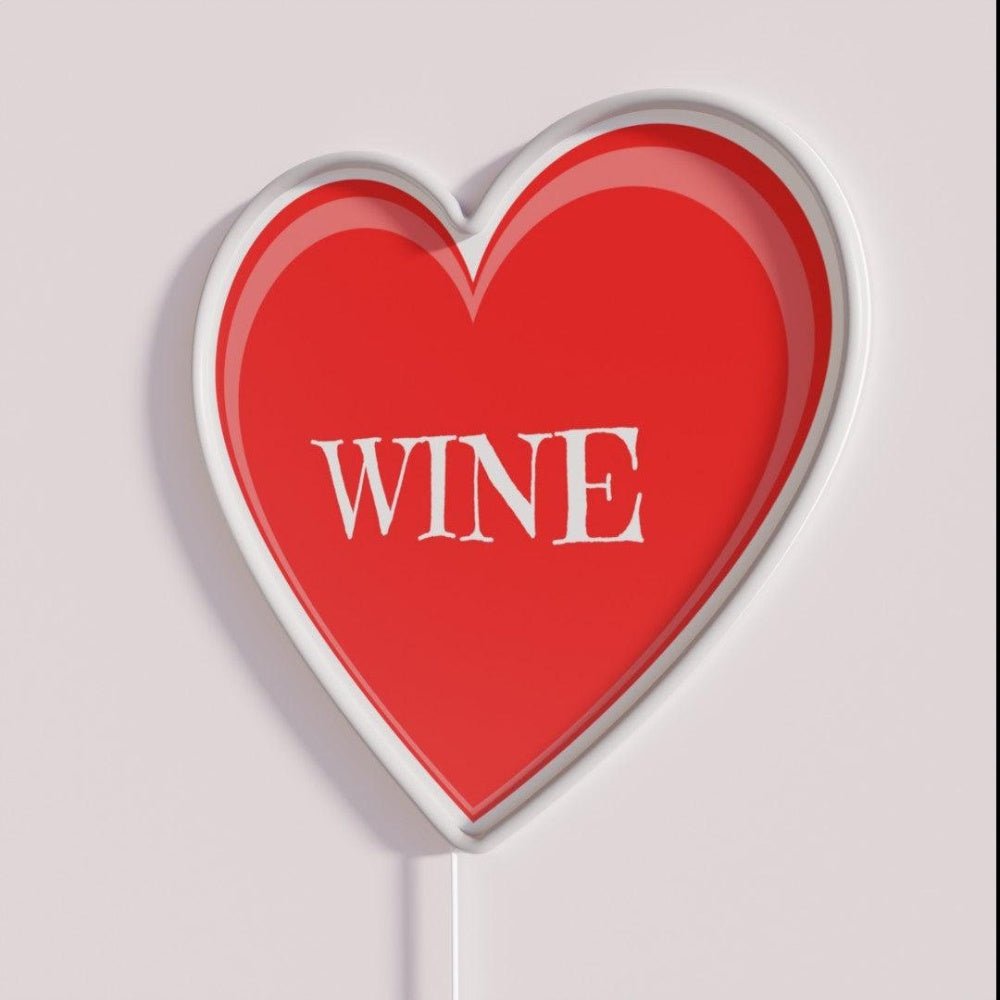 I Love Wine Red Heart Rgb Led Neon Sign Bar Wall Decor - Shineneon