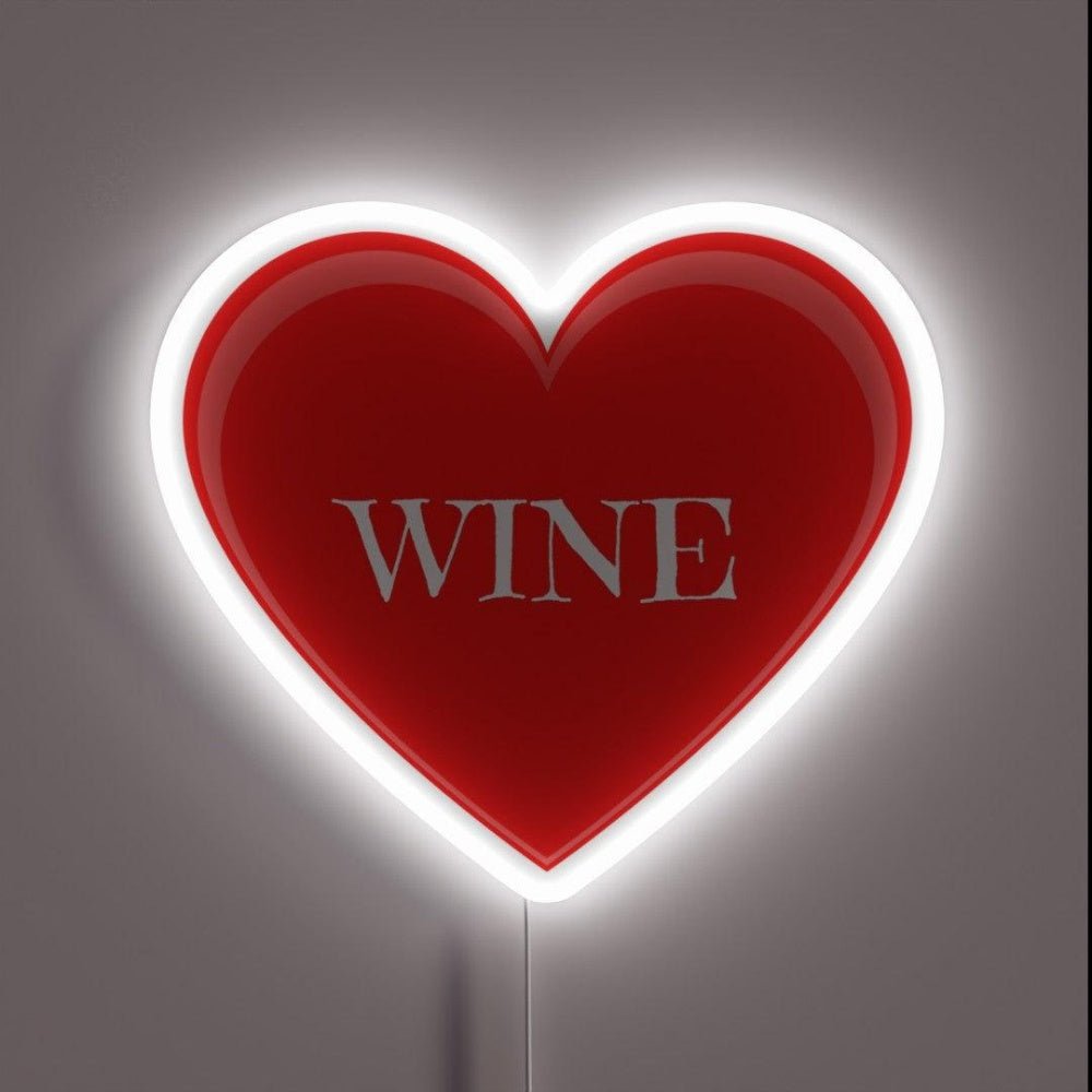 I Love Wine Red Heart Rgb Led Neon Sign Bar Wall Decor - Shineneon