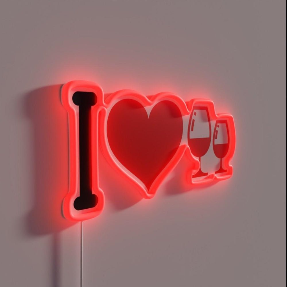 I Love Wine Rgb Led Neon Sign Bar Decor - Shineneon