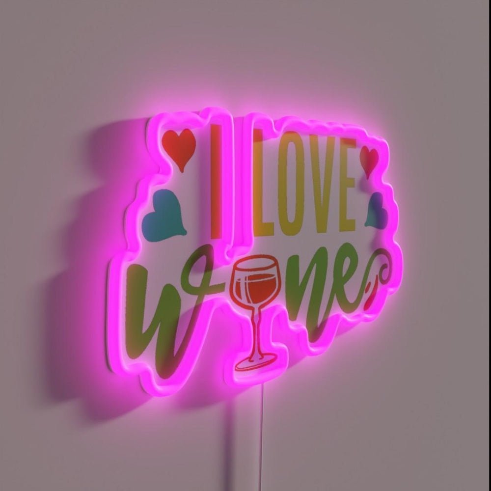 I Love Wine Rgb Led Neon Sign Bar Decors - Shineneon