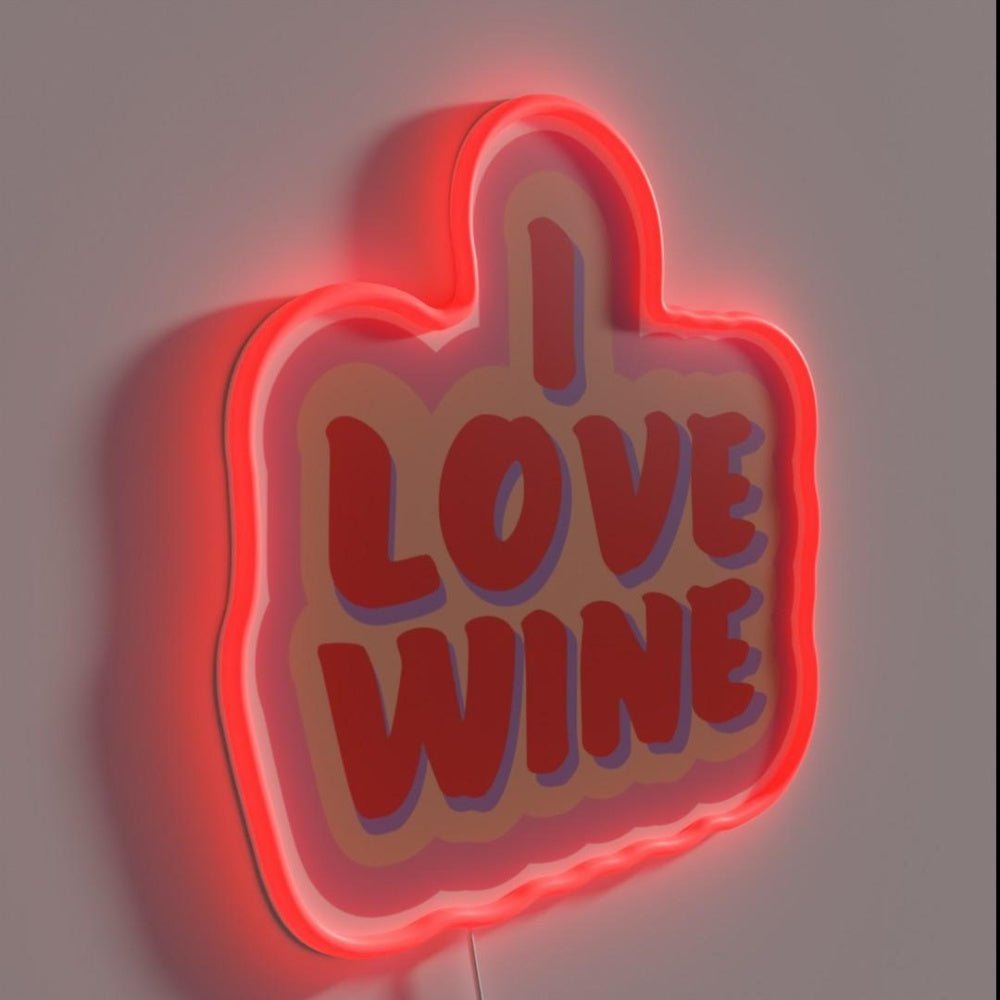 I Love Wine Rgb Led Neon Sign Bar Wall Decor - Shineneon
