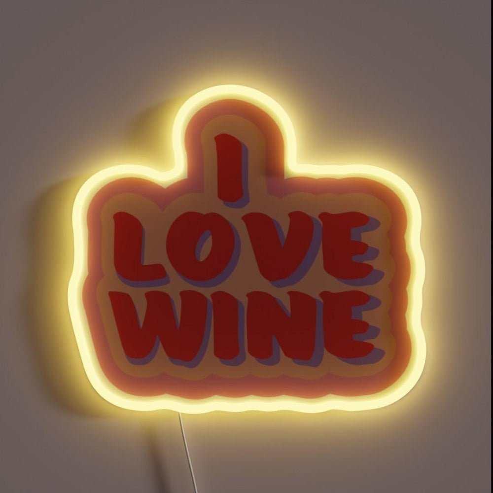 I Love Wine Rgb Led Neon Sign Bar Wall Decor - Shineneon