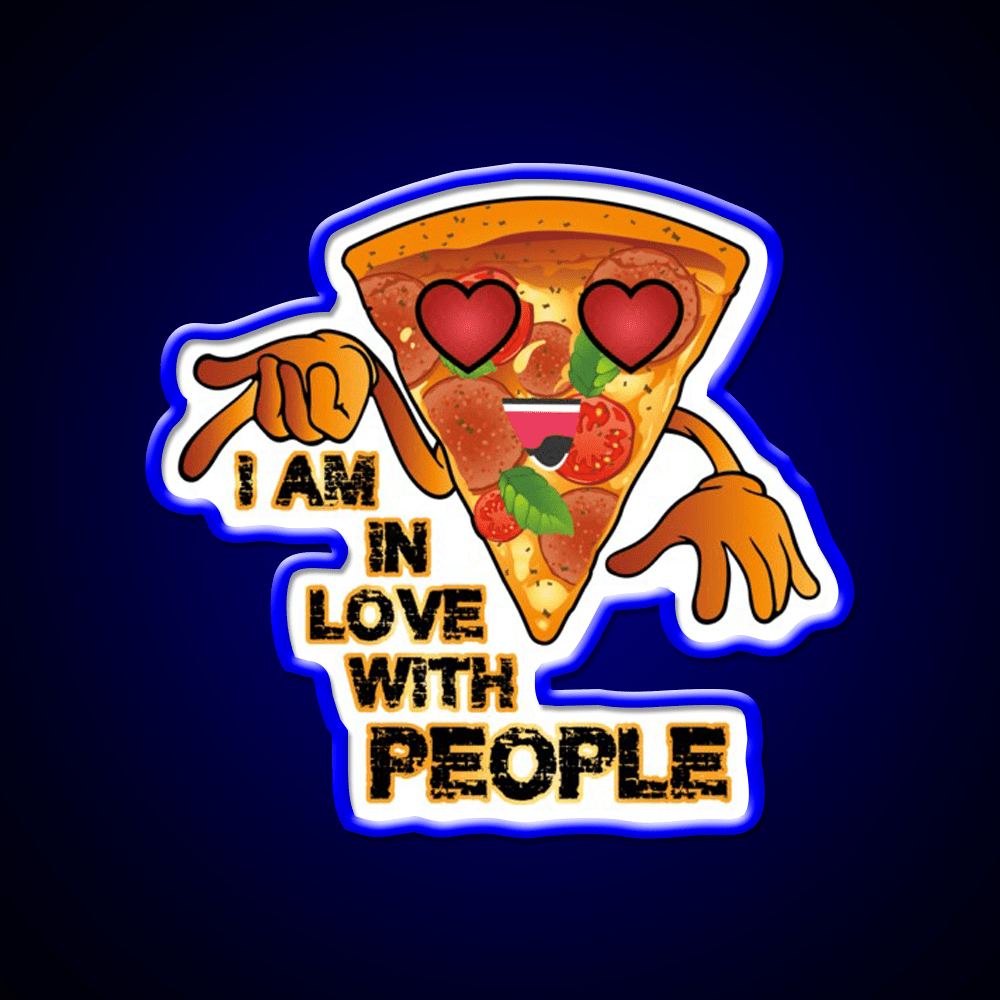 I Love With People Pizza Fast Food Led Neon Sign For Burger Place Rgb Color - Shineneon