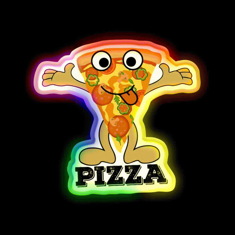 I Love With Pizza Love Fast Food Peace Led Neon Sign For Burger Place Rgb Color