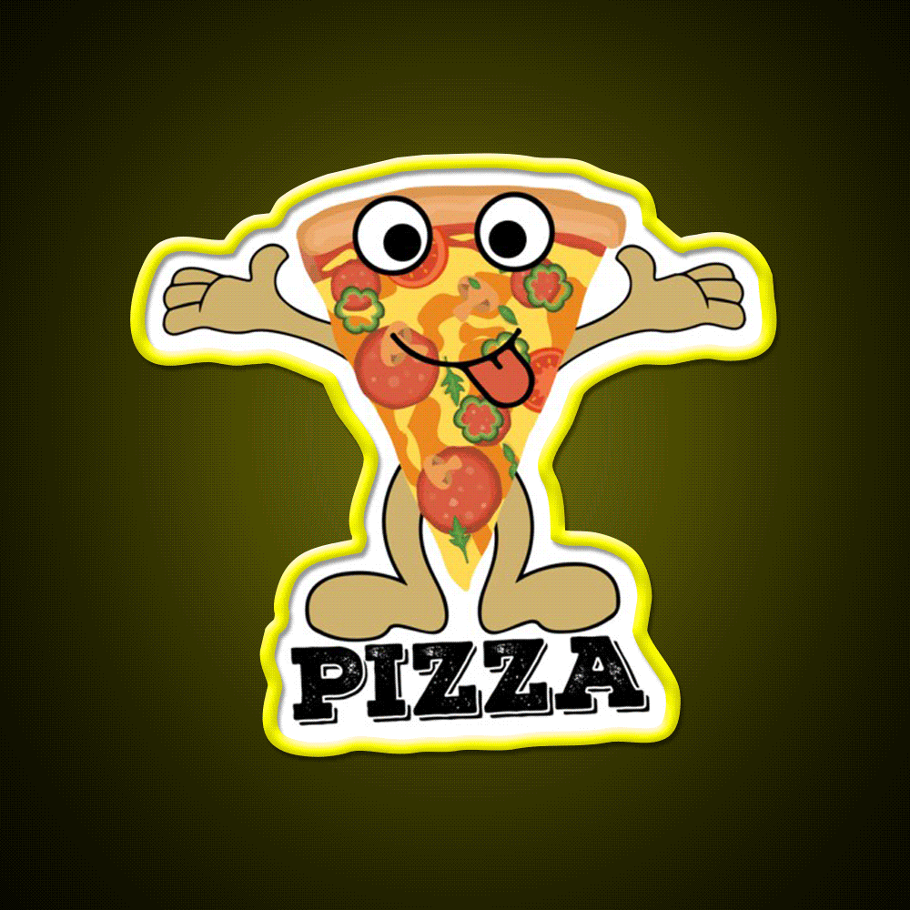 I Love With Pizza Love Fast Food Peace Led Neon Sign For Burger Place Rgb Color