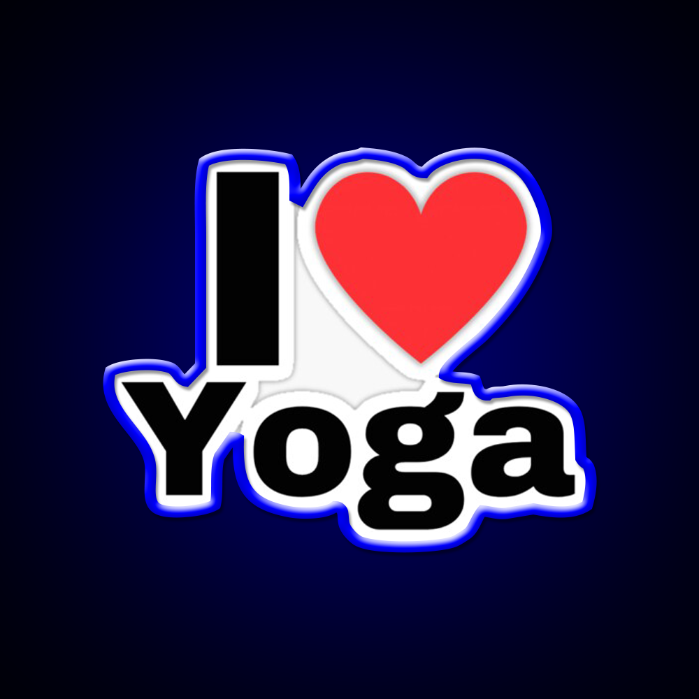 I Love Yoga Minimalist Yoga Led Neon Sign For Wellness Space Rgb Color