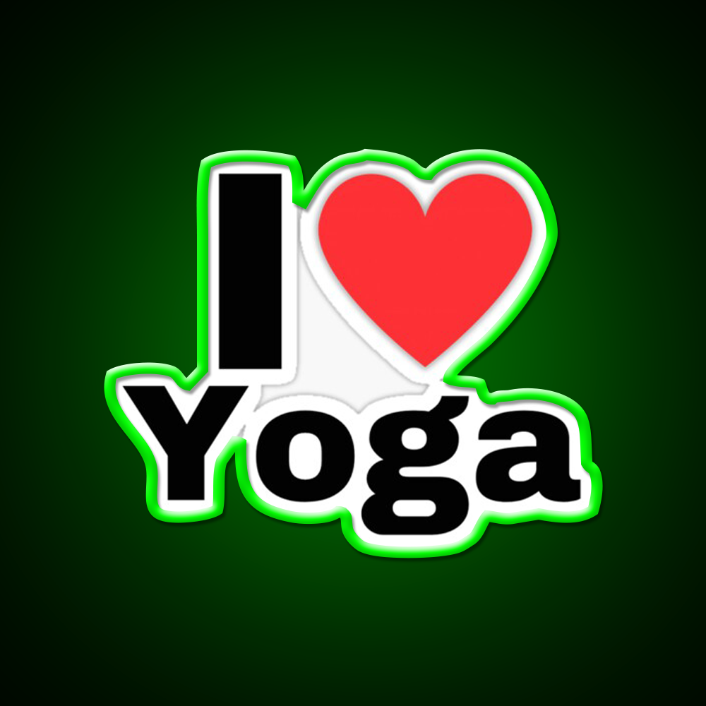 I Love Yoga Minimalist Yoga Led Neon Sign For Wellness Space Rgb Color