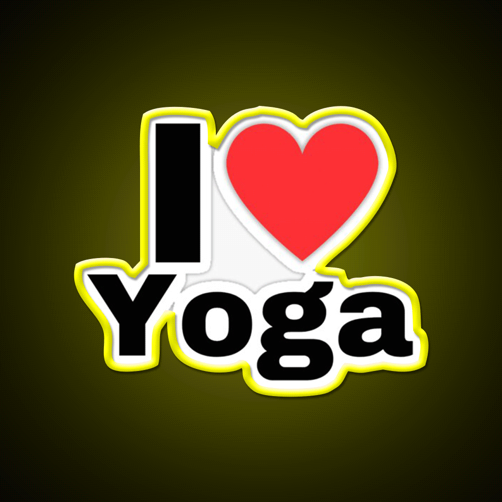 I Love Yoga Minimalist Yoga Led Neon Sign For Wellness Space Rgb Color