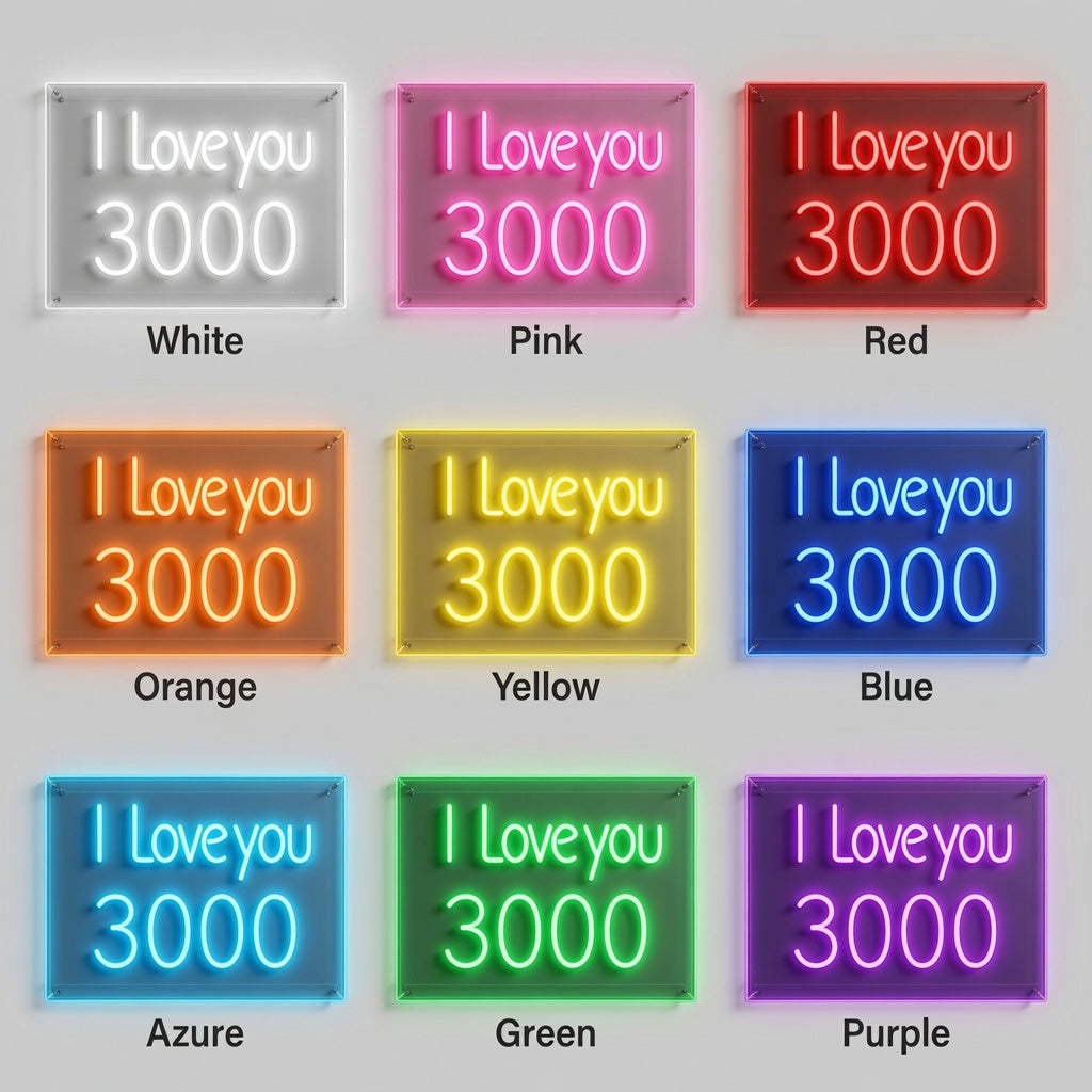 I Love You 3000 LED Neon Sign - 05 Color Grid