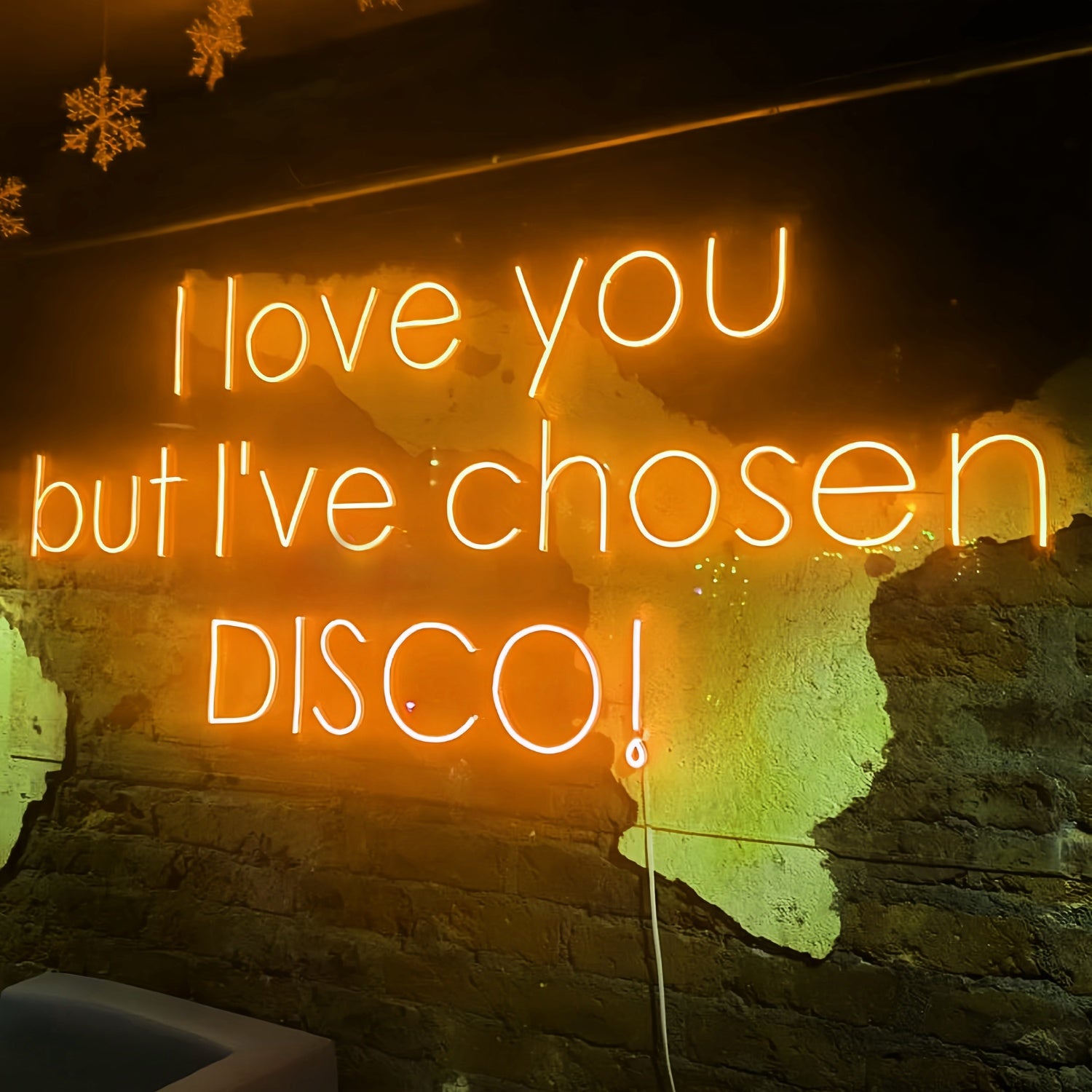 I Love You But I Have Chosen Glittering Disco Neon Sign | Shineneon