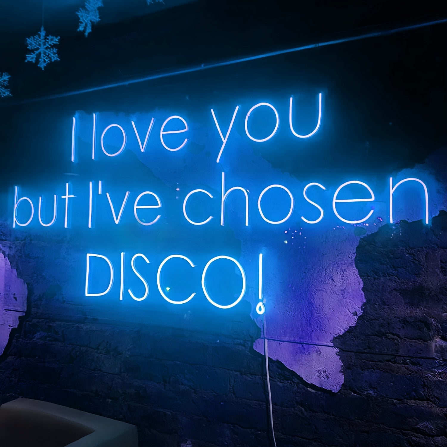 I Love You But I Have Chosen Glittering Disco Neon Sign | Shineneon
