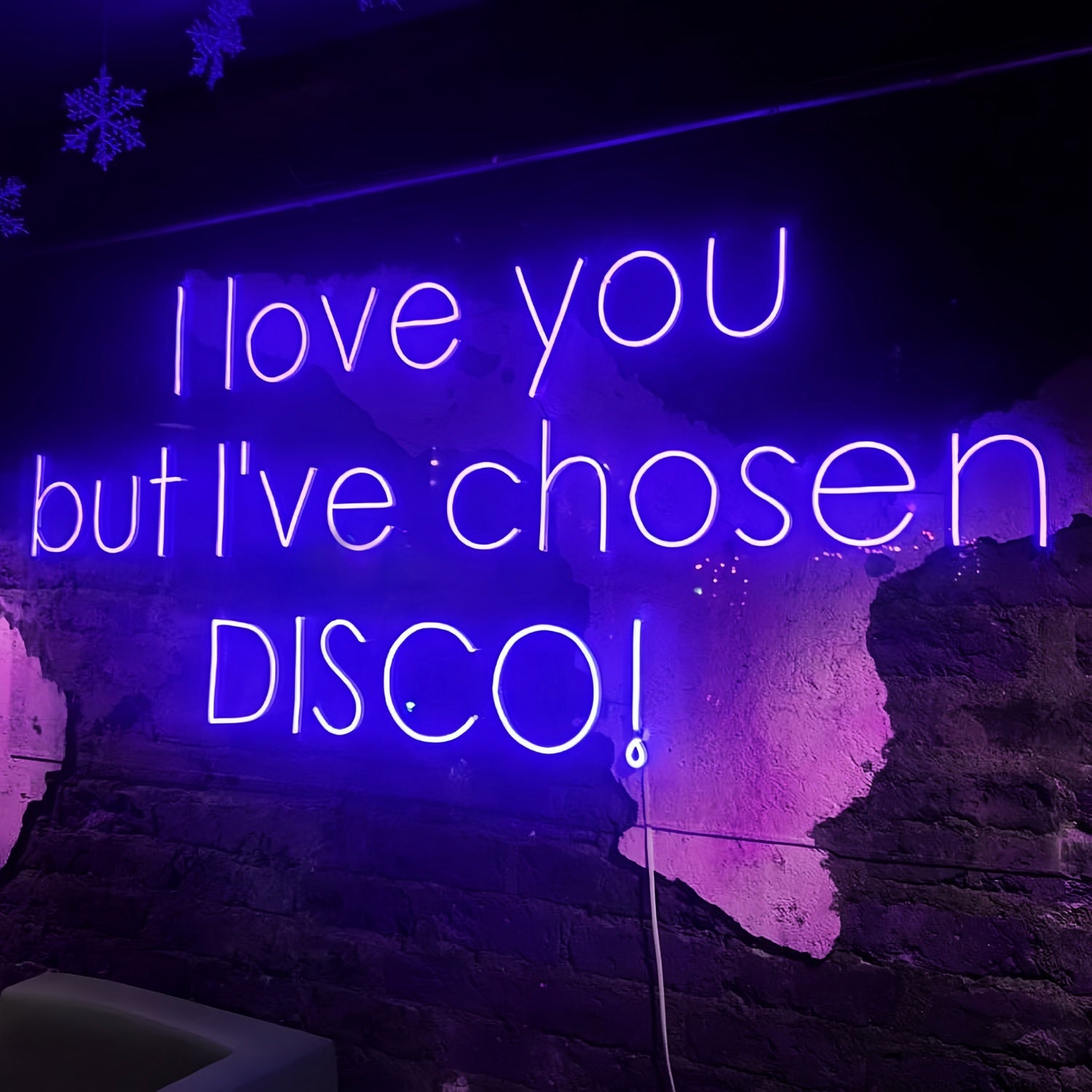 I Love You But I Have Chosen Glittering Disco Neon Sign | Shineneon