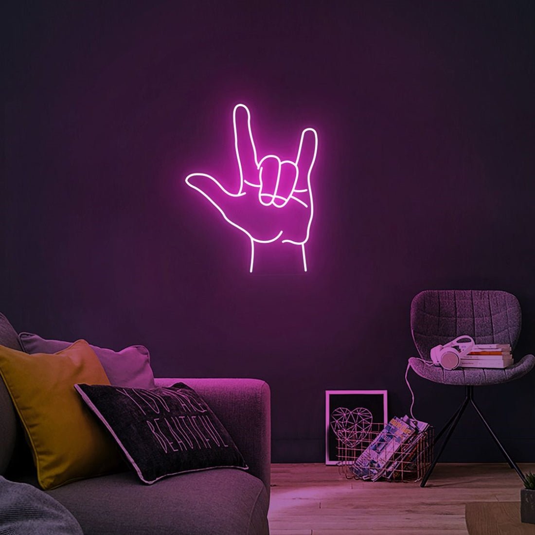 I Love You Hand Gesture Led Sign Business Neon Sign - Shineneon