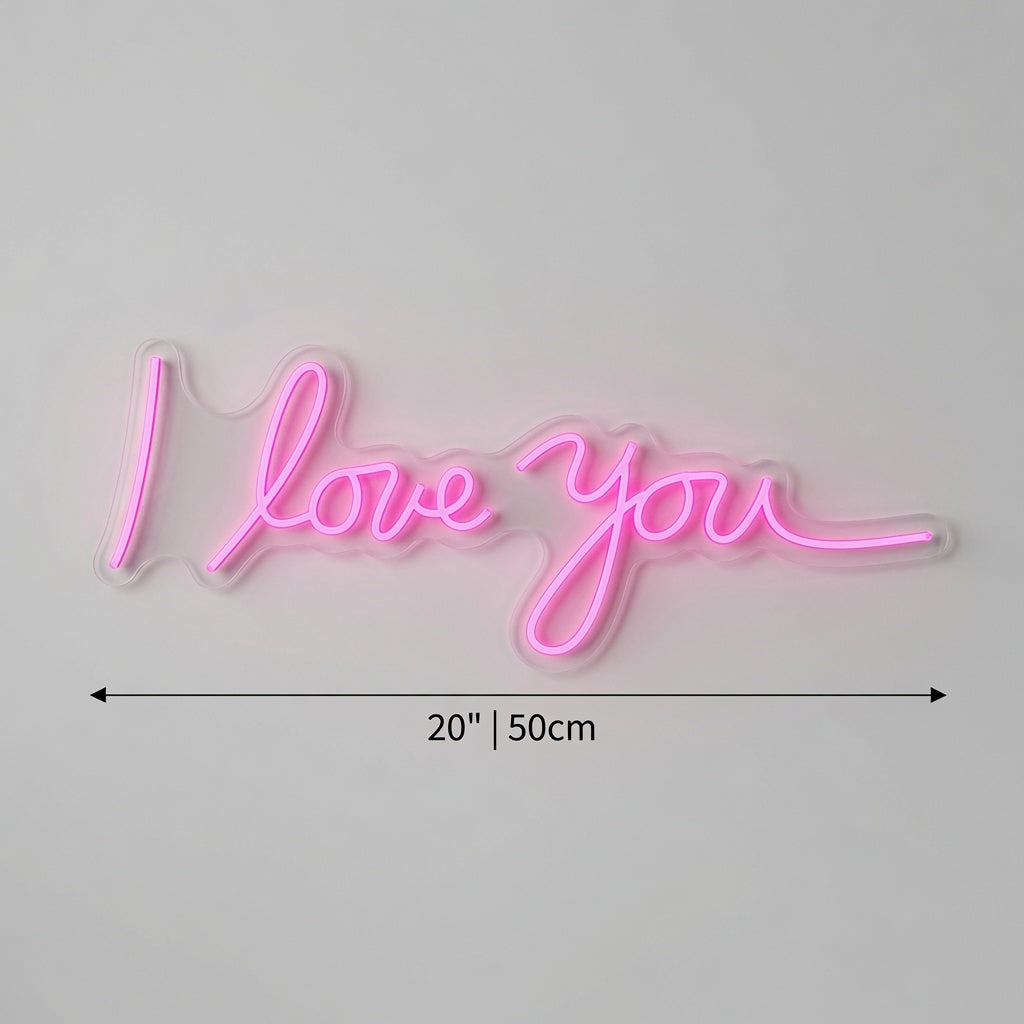 I Love You LED Neon Sign Bedroom Decor - 04 Size Image