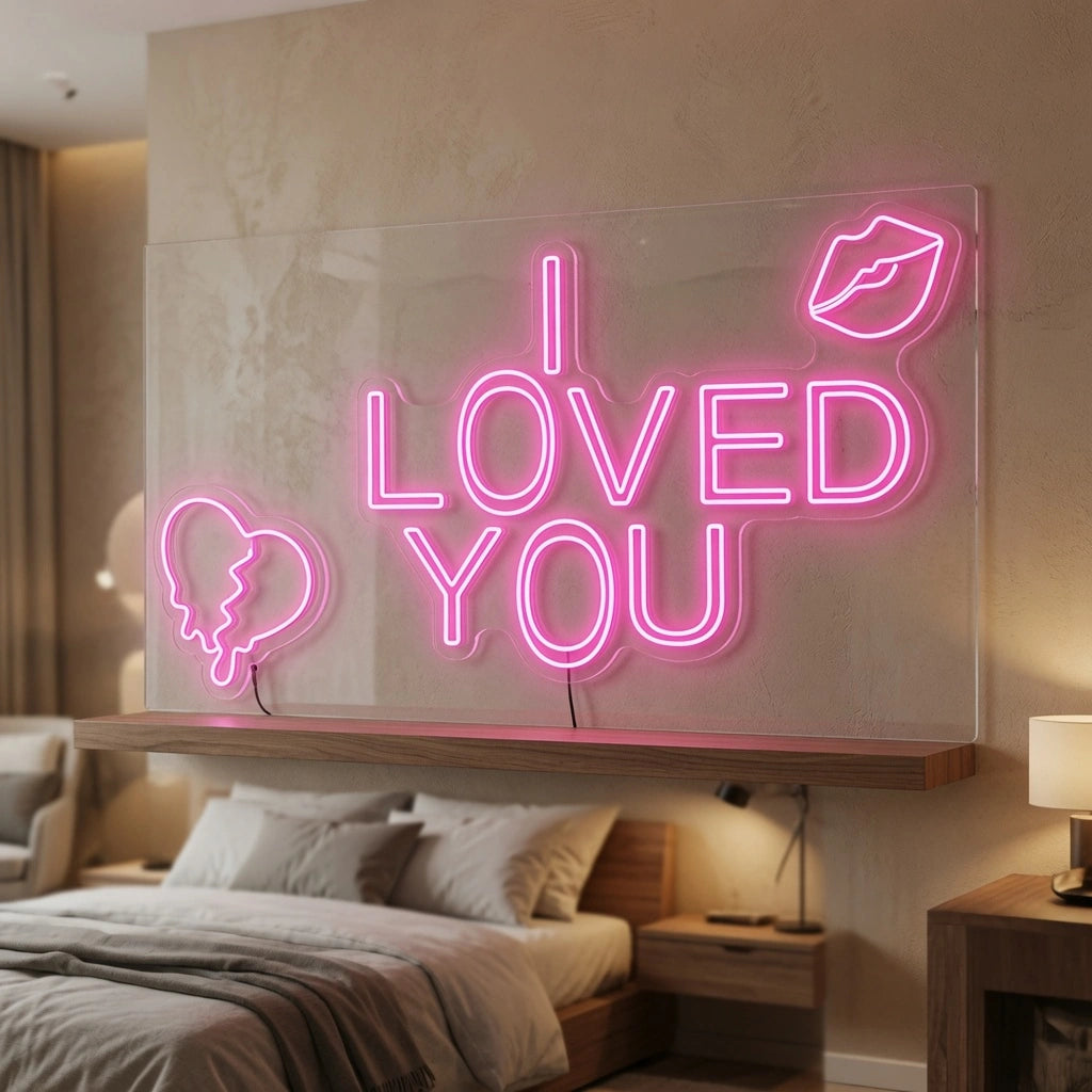 I Love You LED Neon Sign Bedroom Wall Art - 03 Real Lifestyle Scene