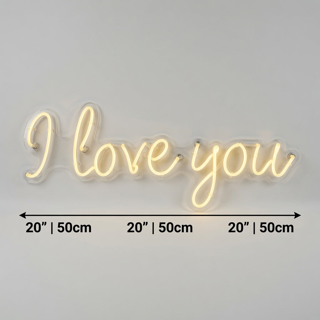 I Love You LED Neon Sign Living Room Decor - 04 Size Image