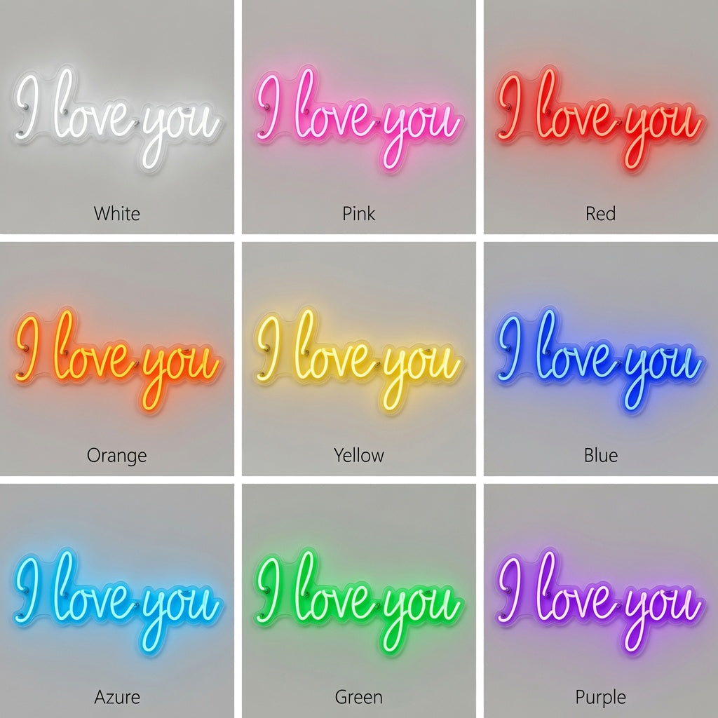 I Love You LED Neon Sign Living Room Decor - 05 Color Grid