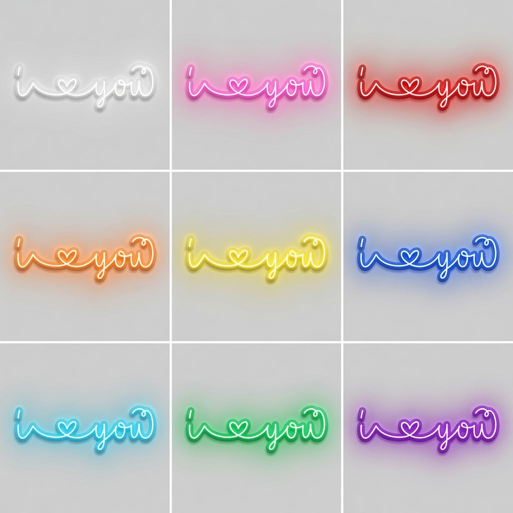 I Love You LED Neon Sign Wall Art Wall Neon Sign - 05 Color Grid