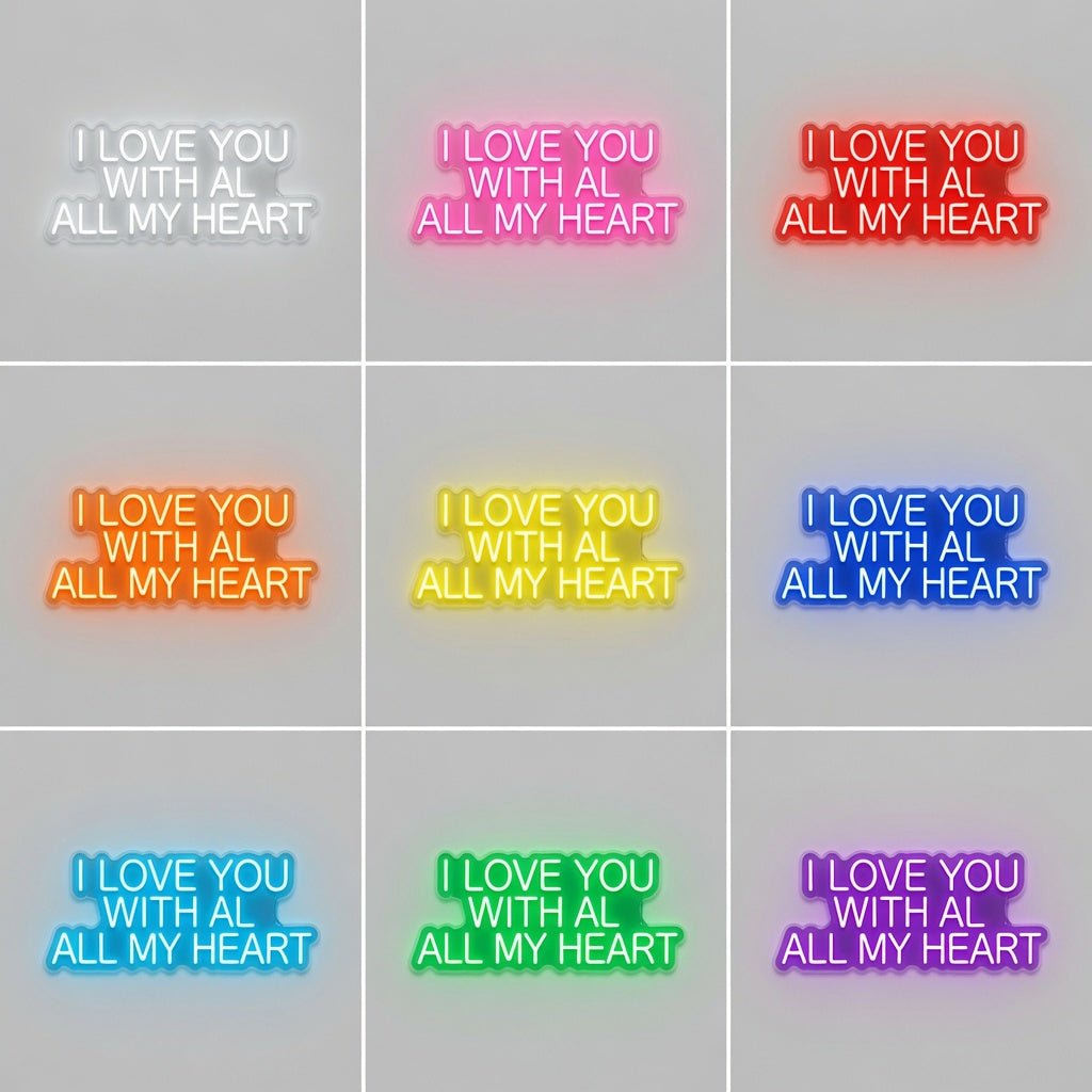 I Love You With All My Heart LED Neon Sign - Shineneon