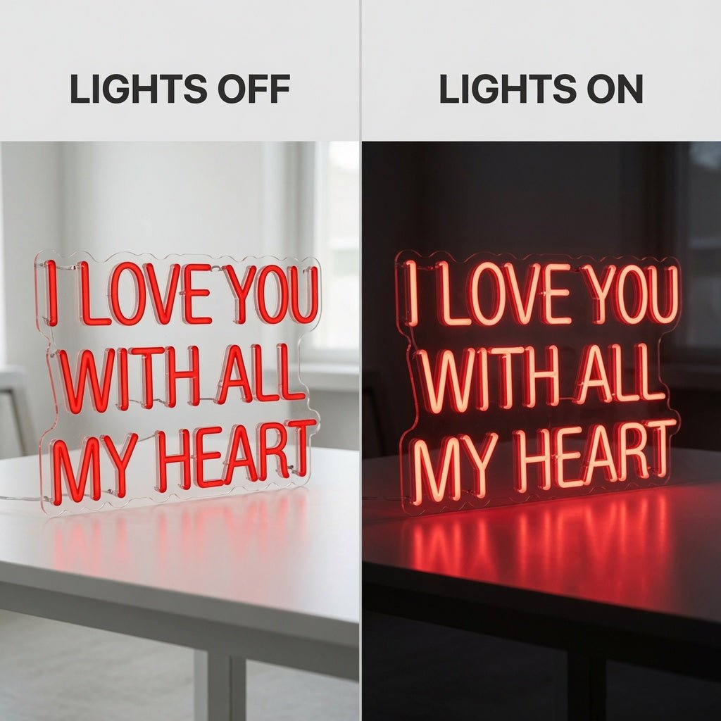 I Love You With All My Heart LED Neon Sign - Shineneon