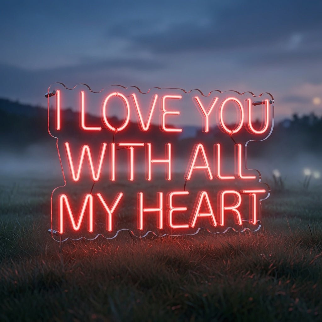 I Love You With All My Heart LED Neon Sign - Shineneon