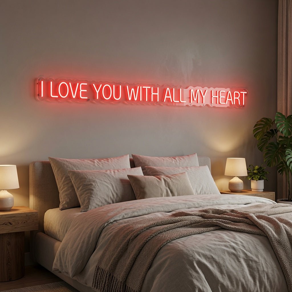 I Love You With All My Heart LED Neon Sign - Shineneon