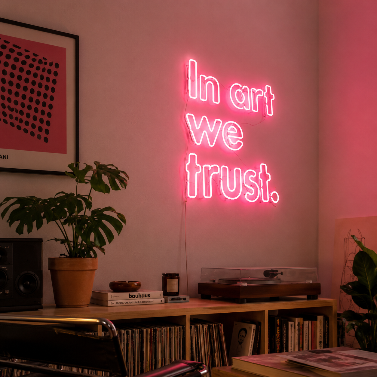 I M Art We Trust Wall Decor LED Neon Sign - 03 Real Lifestyle Scene
