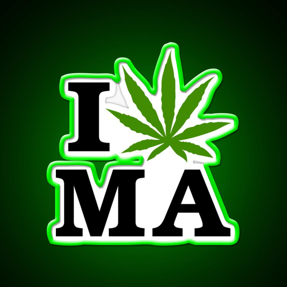 I Massachusetts Hemp Inspired Green Leaf Led Neon Sign Rgb Color - Shineneon