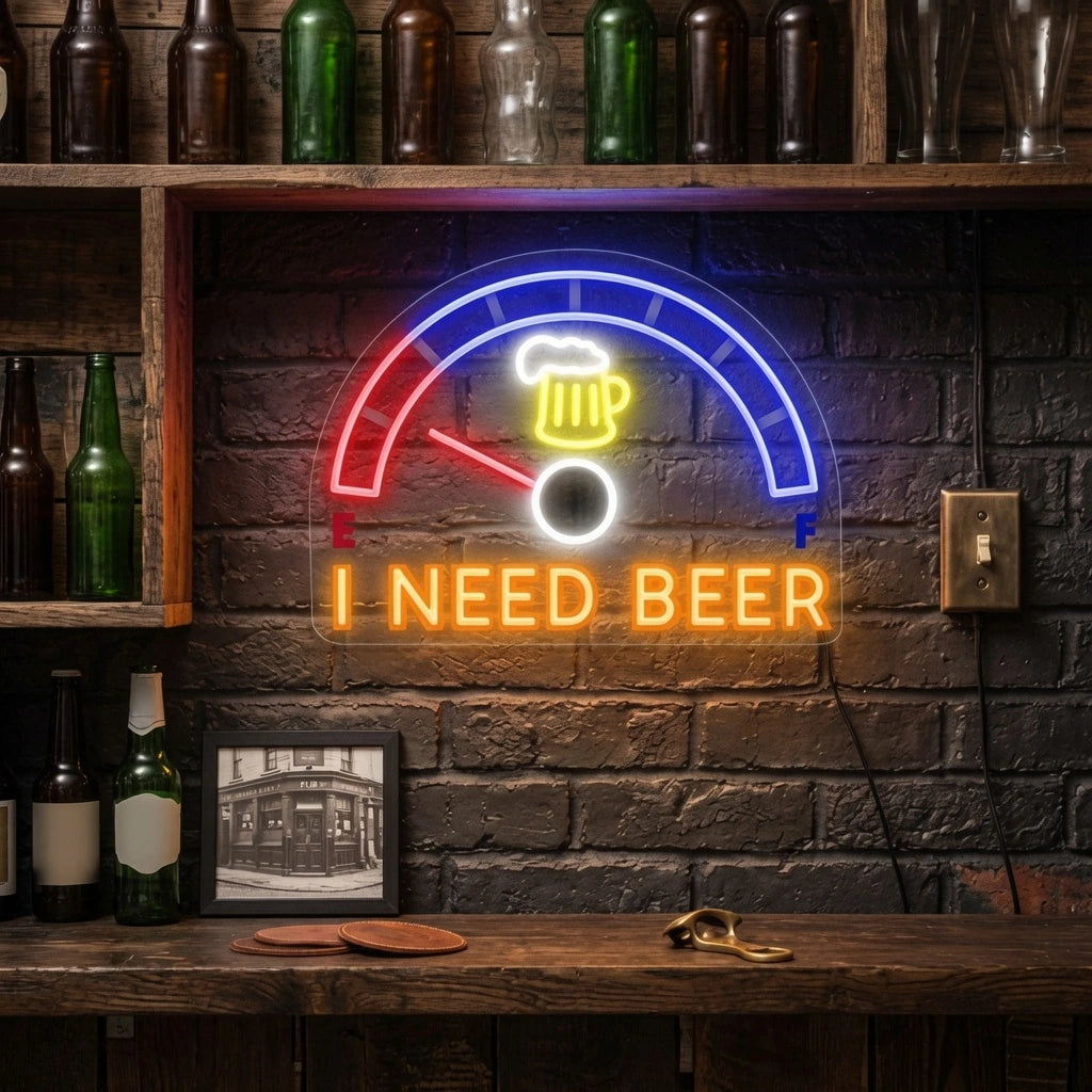 I Need Beer LED Neon Sign - 03 Real Lifestyle Scene