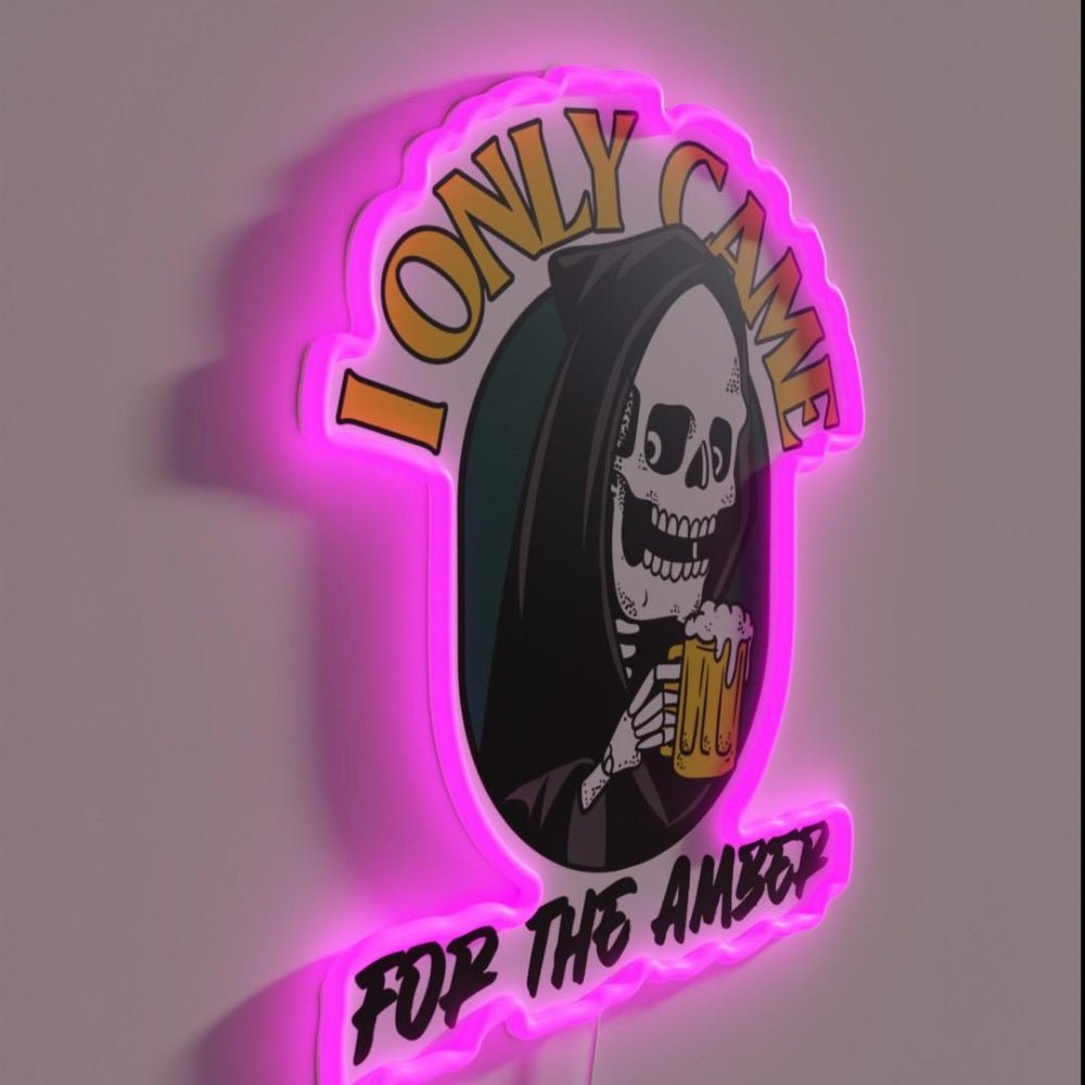 I Only Came For The Amber Grim Reaper Black Rgb Led Neon Sign - Shineneon
