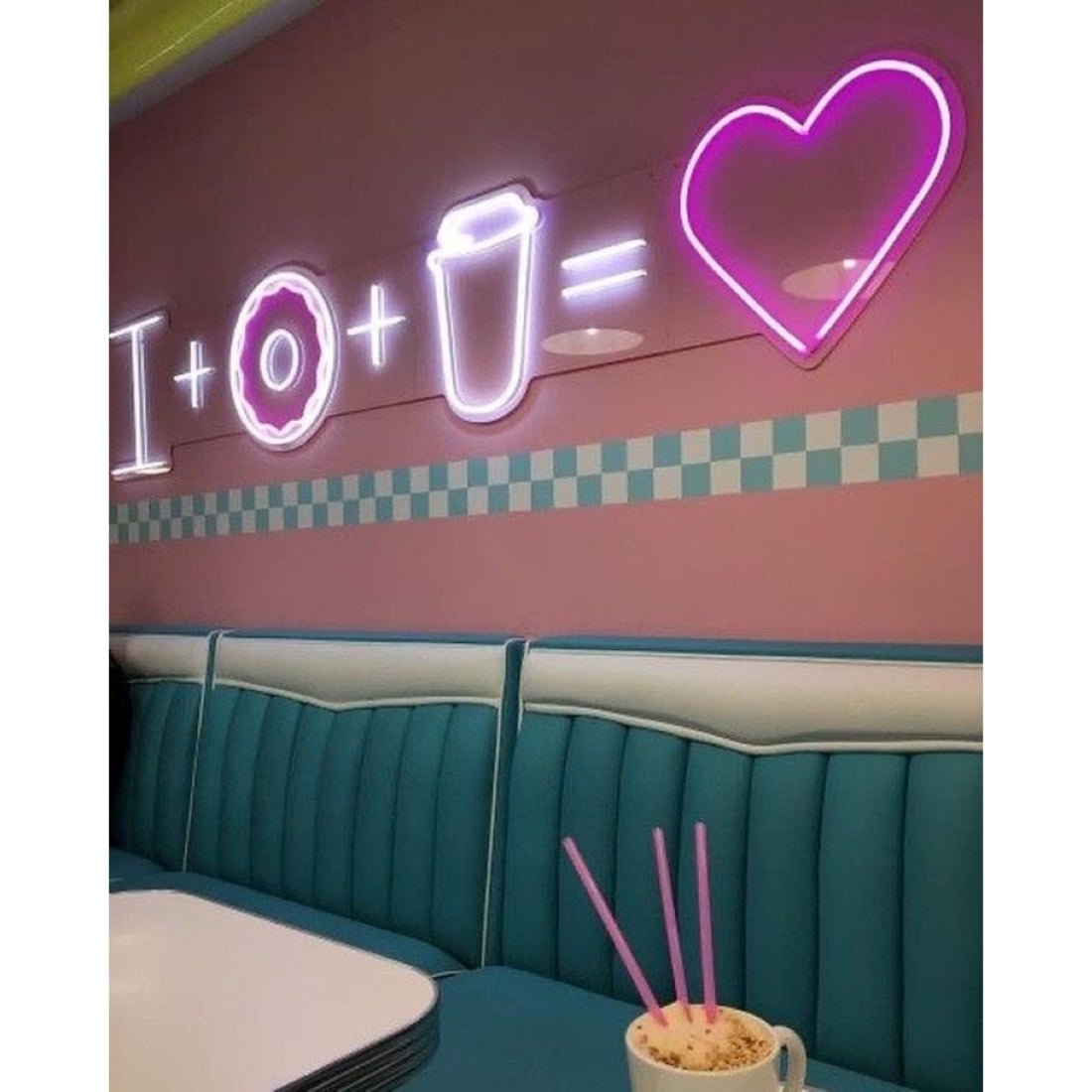 I Plus Donut Plus Coffee Equals Love Neon Signs Neon Lights Led Neon Signs - Shineneon