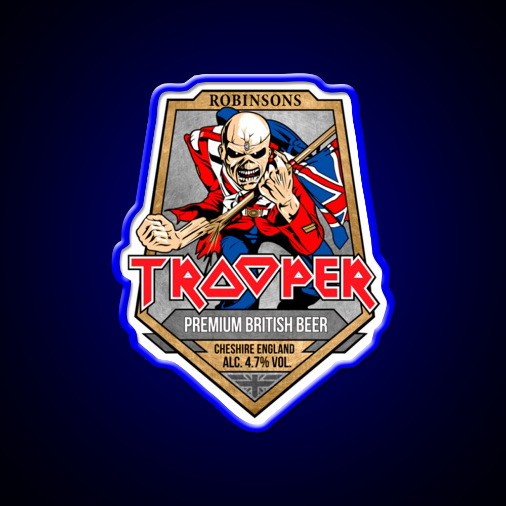 I R O N M A I D E N Trooper Beer Triblend Beer Bar Decor Led Neon Sign Rgb Color - LED neon sign view 5