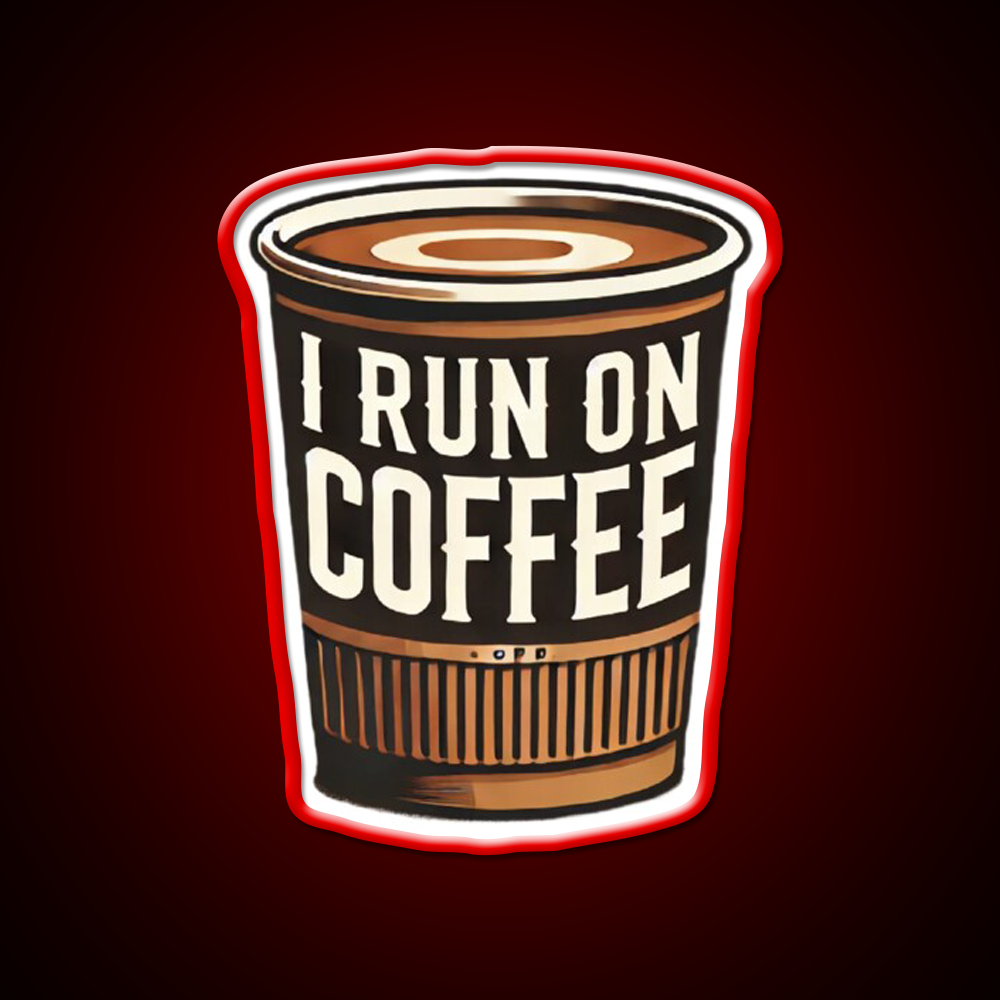 I Run On Coffee Cafe Led Neon Sign Espresso Bar Art Rgb Color