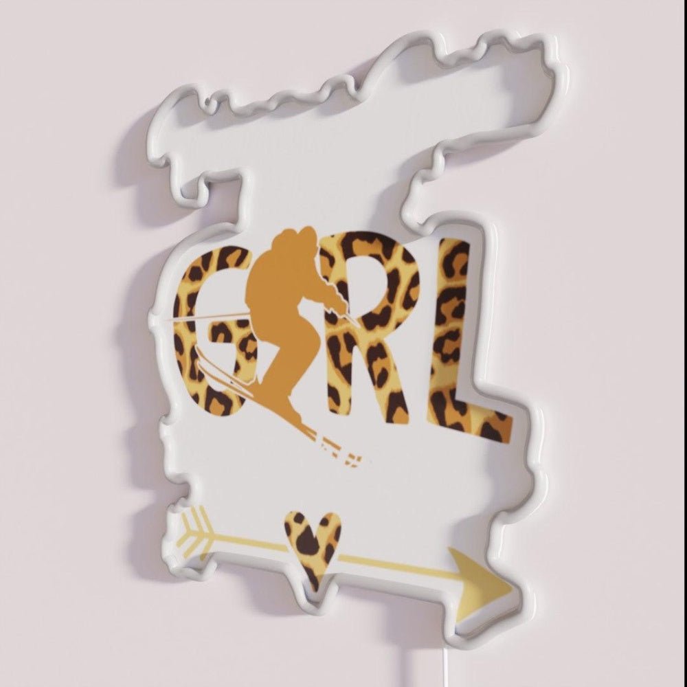 I Ski Like A Girl Try To Keep Up Skier Funny Gift Rgb Led Neon Sign - Shineneon