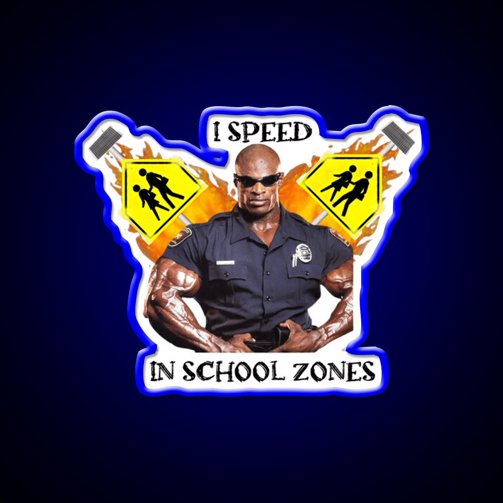 I Speed In School Zones Gym Fitness Led Neon Sign Rgb Color - Shineneon