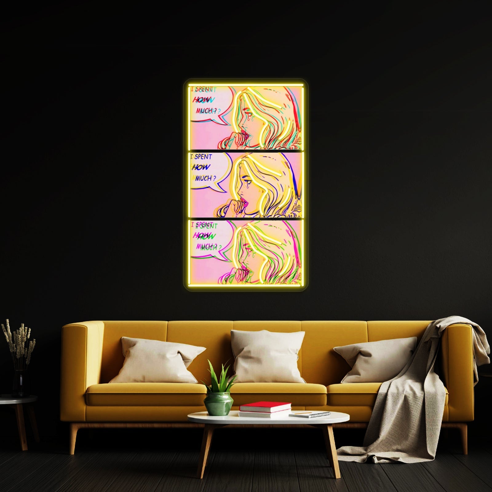 I Spent How Much Comic Pop Art Print Artwork Led Custom Signs - Shineneon