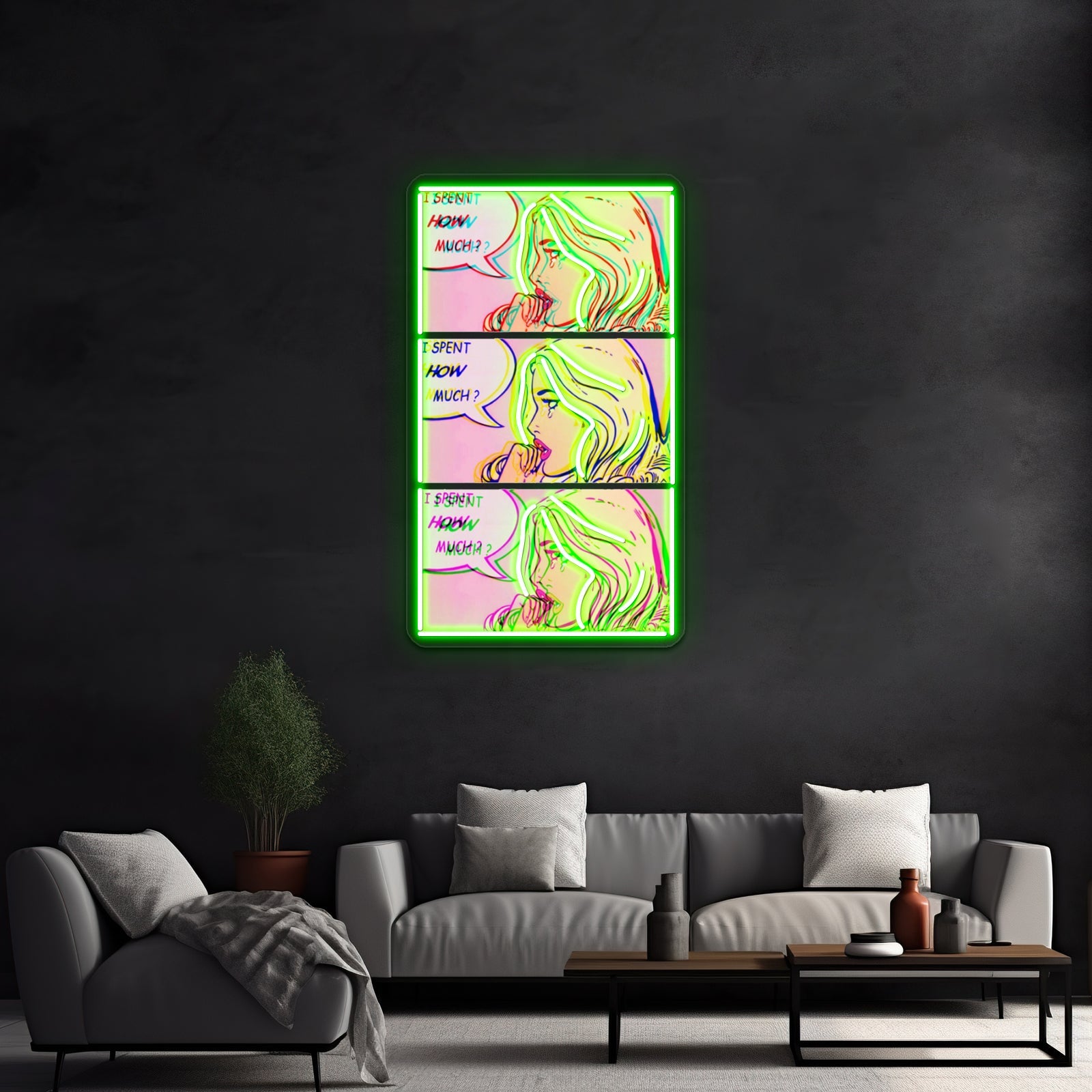 I Spent How Much Comic Pop Art Print Artwork Led Custom Signs - Shineneon