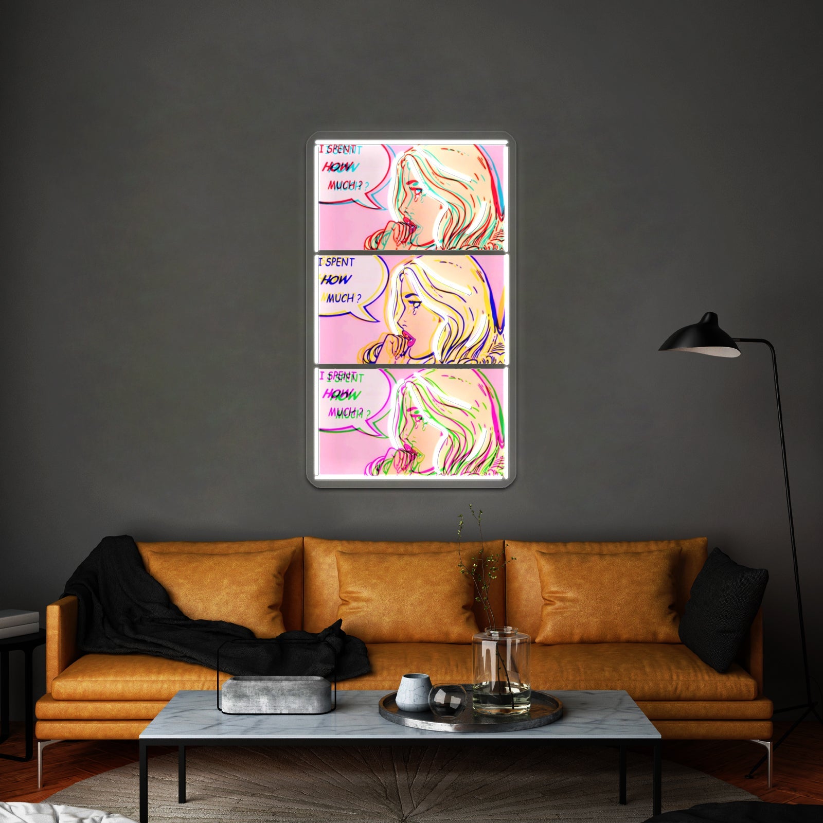 I Spent How Much Comic Pop Art Print Artwork Led Custom Signs - Shineneon