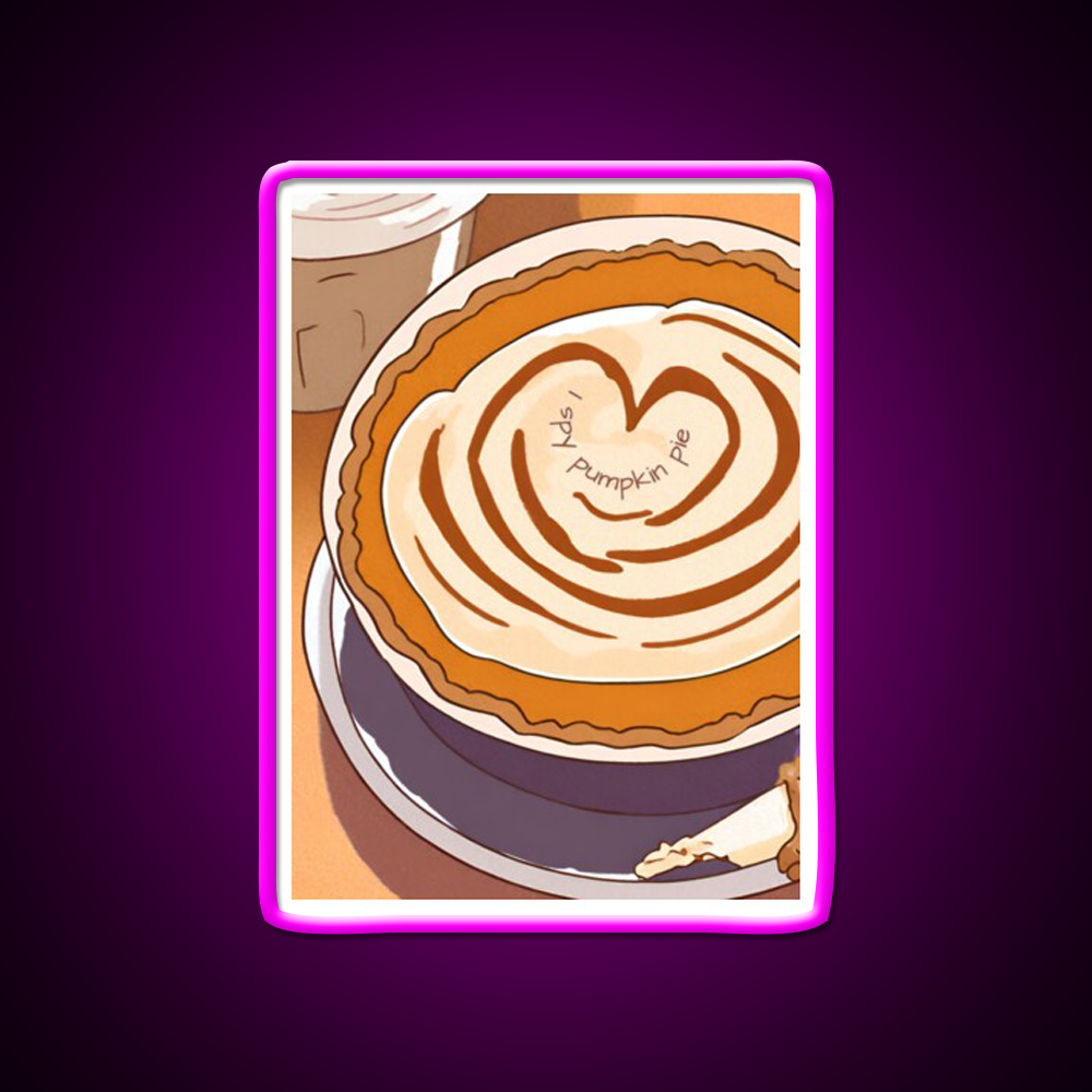 I Spy Pumpkin Pie Cafe Led Neon Sign Espresso Bar Art Rgb Color