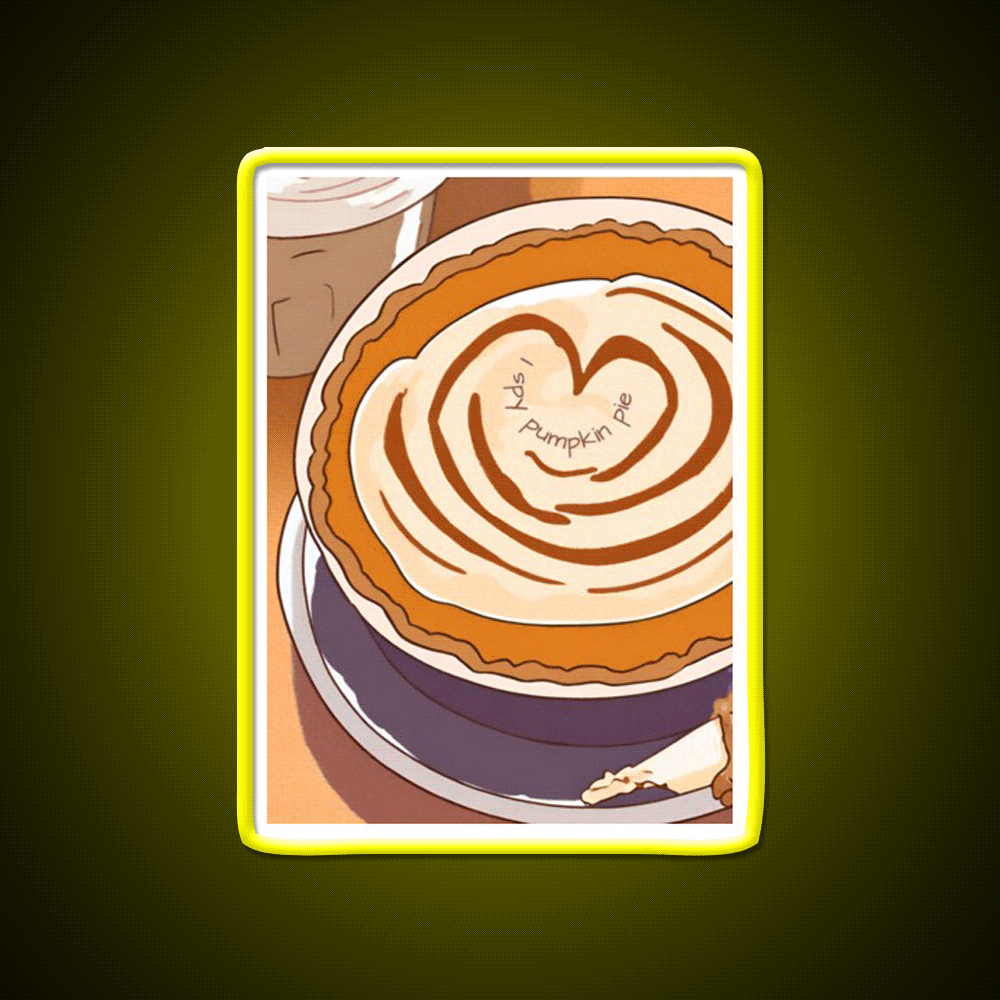 I Spy Pumpkin Pie Cafe Led Neon Sign Espresso Bar Art Rgb Color