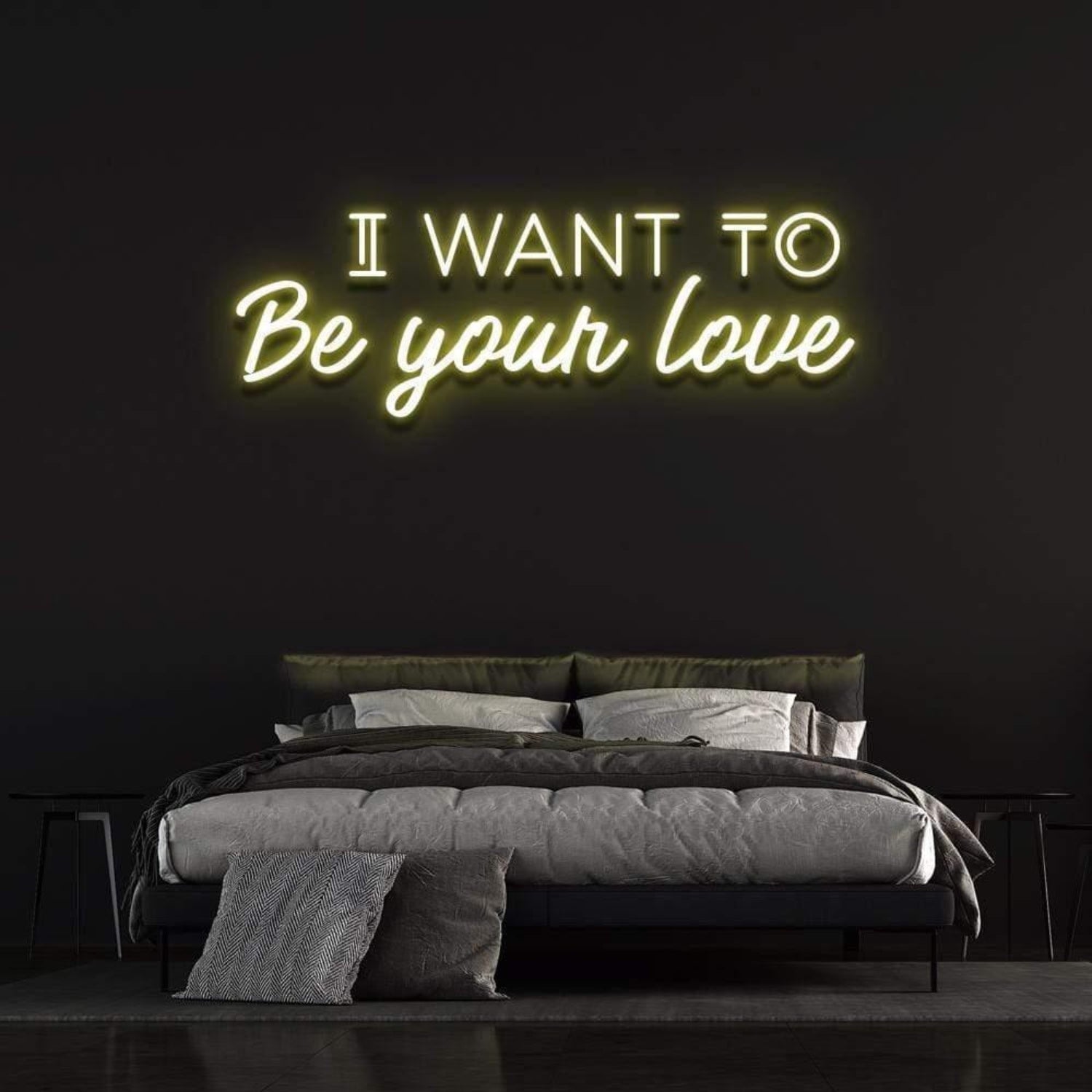 I Want To Be Your Love Yellow Led Neon Sign For Romantic Bedroom Decor | Shineneon