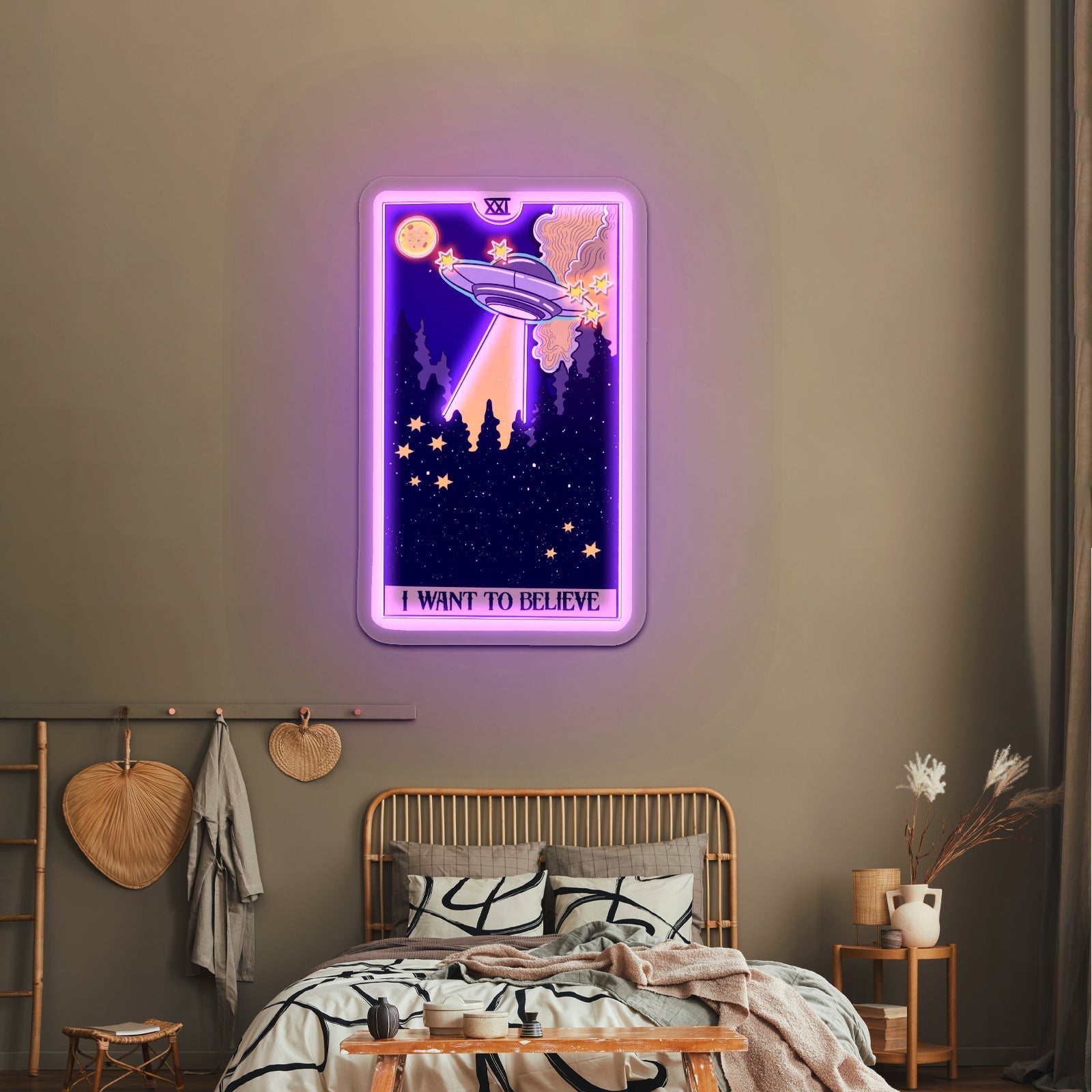 I Want To Believe Ufo Tarot Card Artwork Wedding Signs - Shineneon