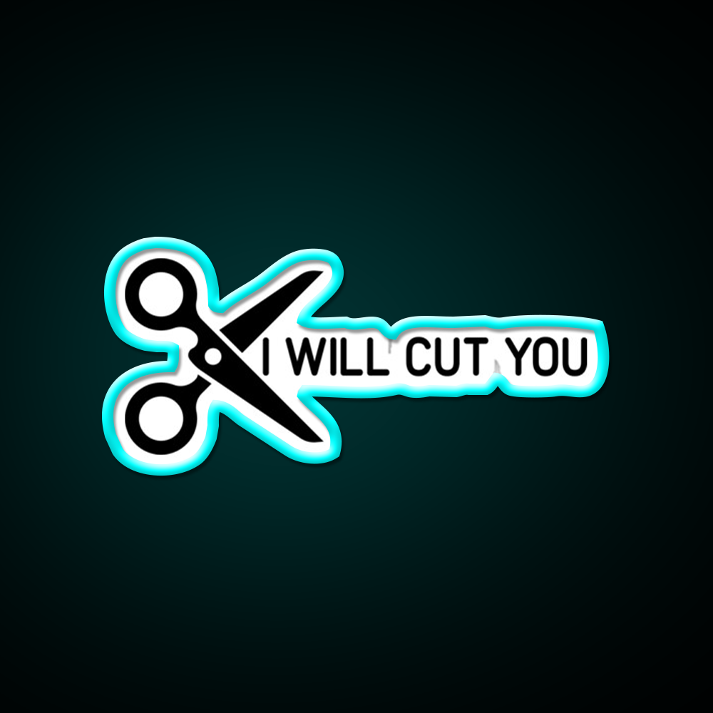 I Will Cut You Barber Shop Haircut Led Neon Sign - Size and dimension reference